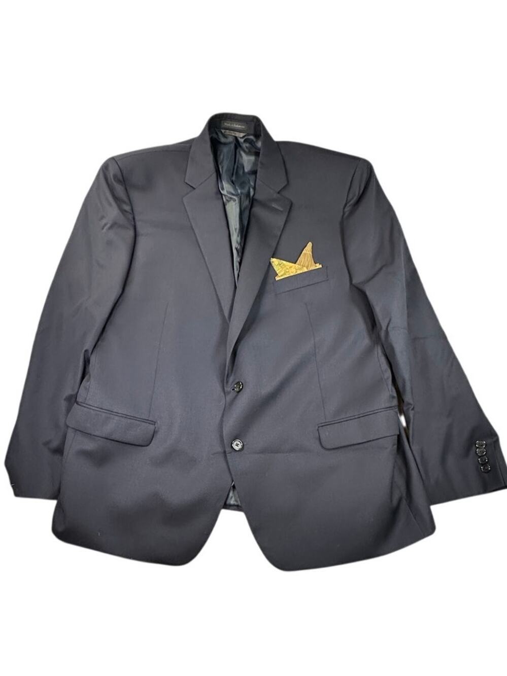 Lauren Ralph Lauren 48R Blazer Men's Navy Blue Wool Natural Stretch 2-Button
